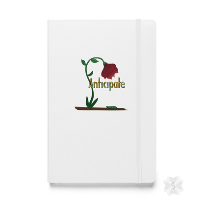 ’Anticipate’ With Red Flower - Hardcover Notebook Journals