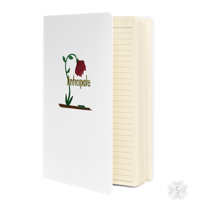 ’Anticipate’ With Red Flower - Hardcover Notebook Journals