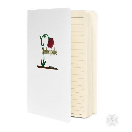 ’Anticipate’ With Red Flower - Hardcover Notebook Journals