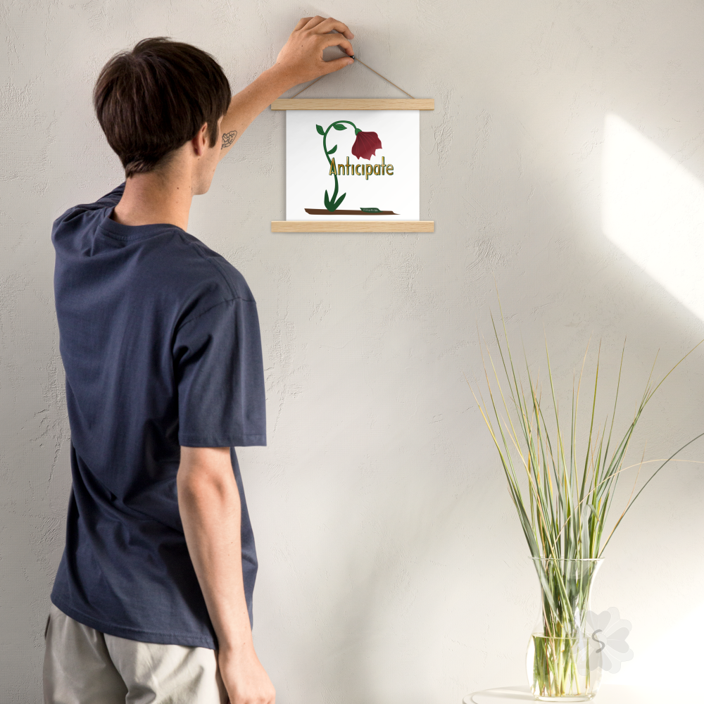 ’Anticipate’ With Red Flower - Poster Hangers 10 X