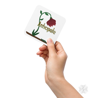 ’Anticipate’ With Red Flower - Square Coaster