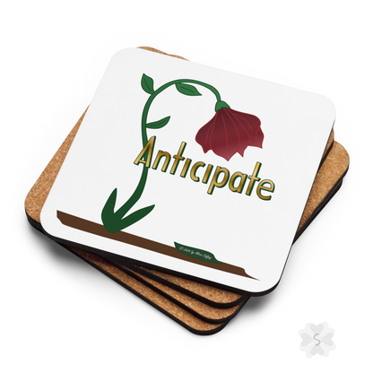 ’Anticipate’ With Red Flower - Square Coaster