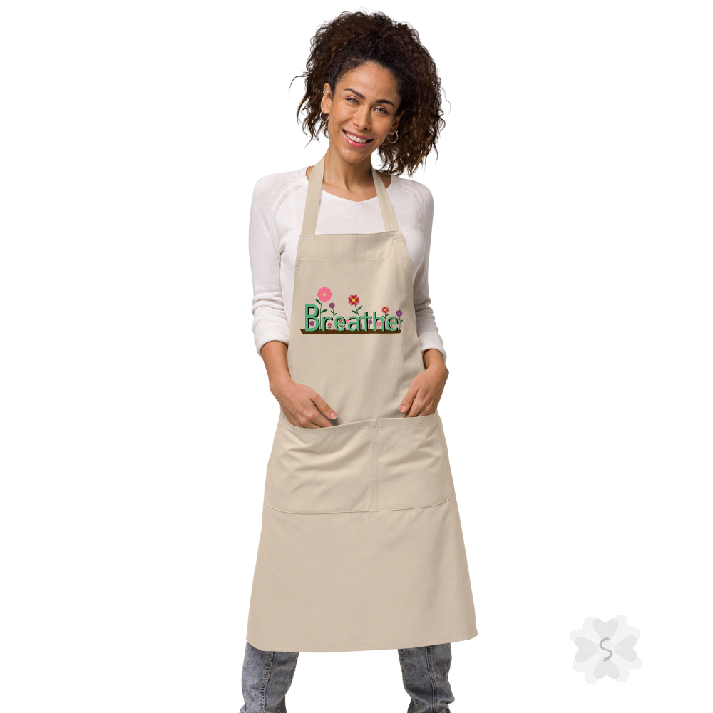 ’Breathe’ With Flowers - Organic Cotton Apron