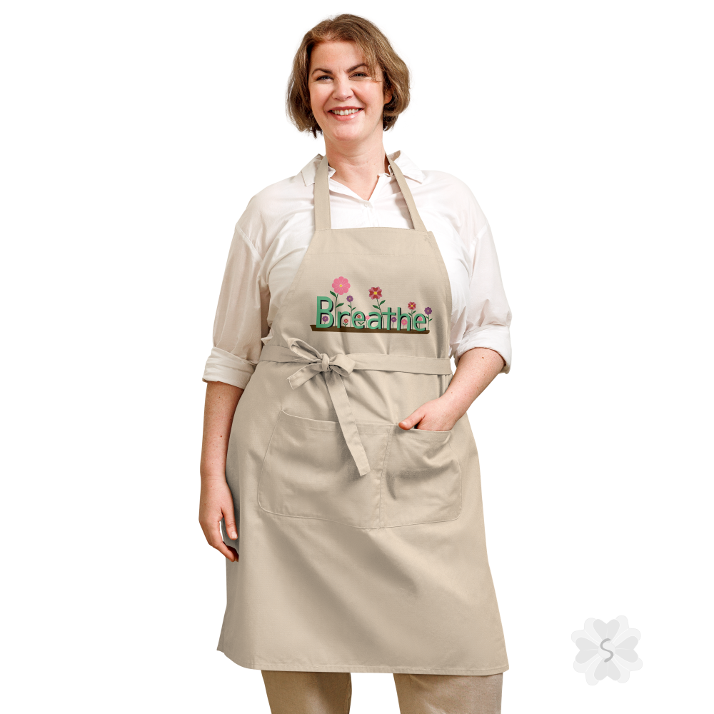 ’Breathe’ With Flowers - Organic Cotton Apron