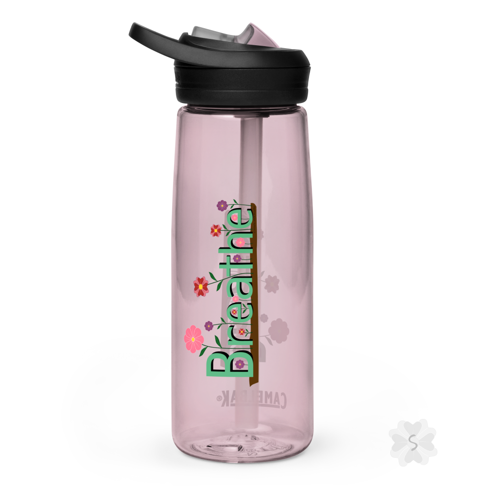 ’Breathe’ With Flowers - Sports Water Bottle