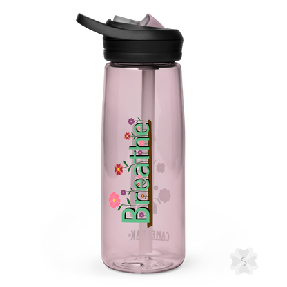 ’Breathe’ With Flowers - Sports Water Bottle