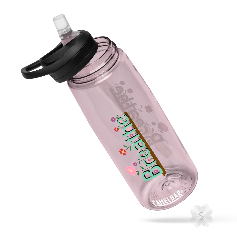 ’Breathe’ With Flowers - Sports Water Bottle