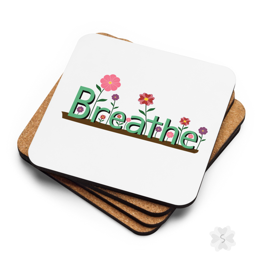 ’Breathe’ With Flowers - Square Coaster 3.74 X