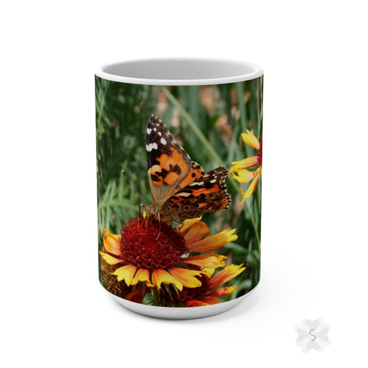 Butterfly & Flower Mug - 15 Oz