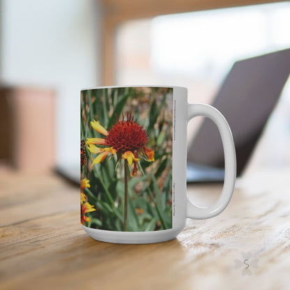 Butterfly & Flower Mug - 15 Oz