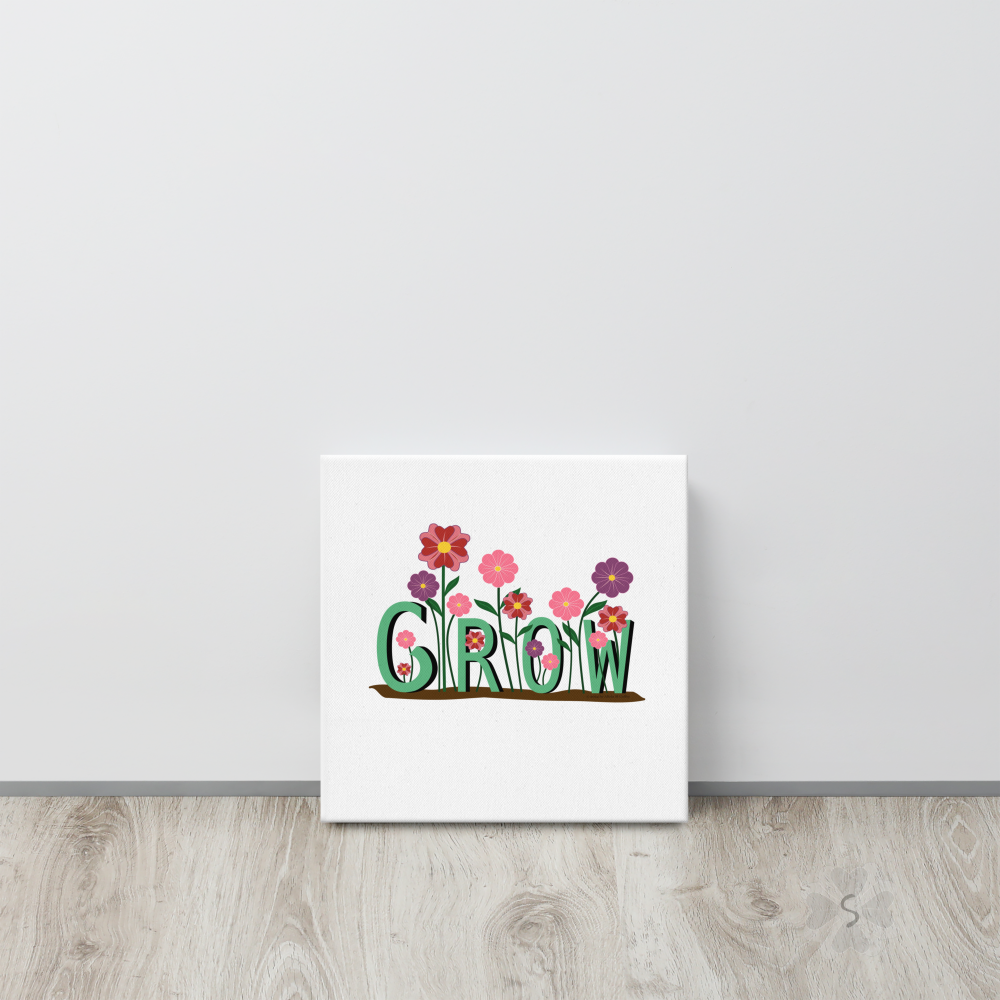 ’Grow’ With Flowers - Canvas Wrap 12’ X