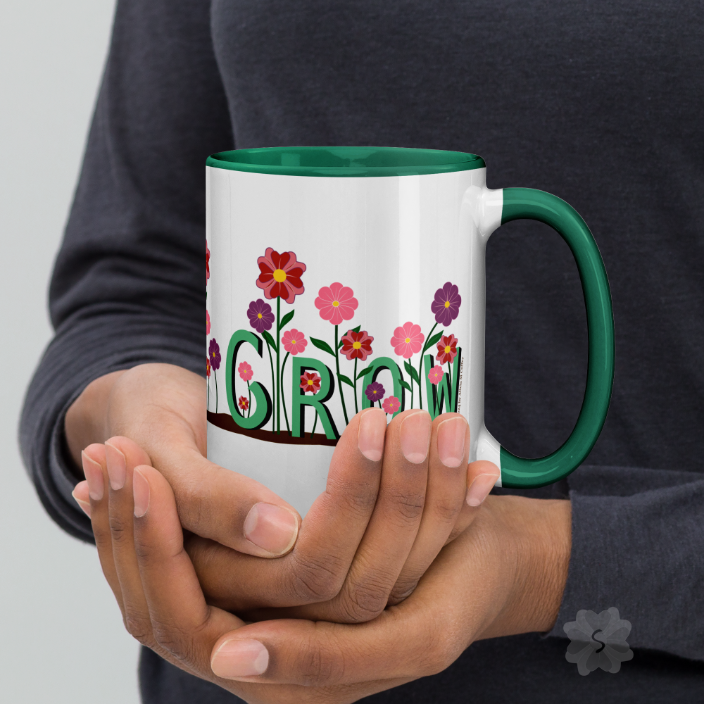 ’Grow’ With Flowers - Mug Green Inside 15 Oz