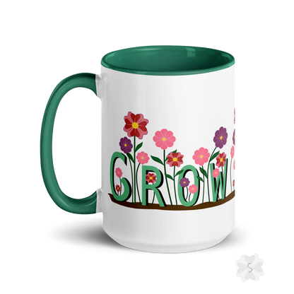 ’Grow’ With Flowers - Mug Green Inside 15 Oz