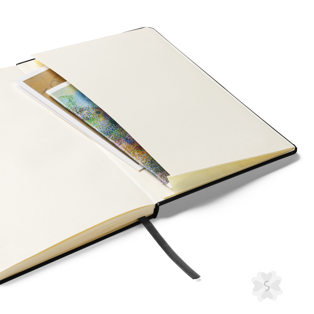 ’Radiant’ With Stars And Flowers - Black Hardcover Notebook Journals