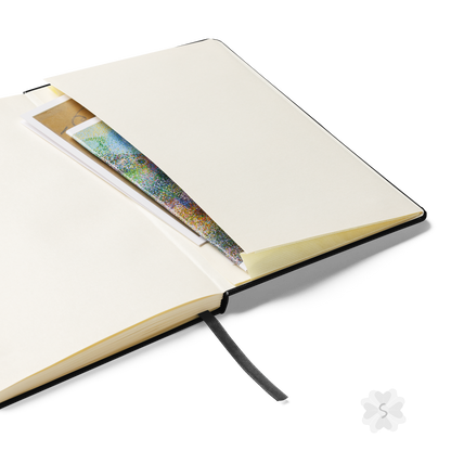 ’Radiant’ With Stars And Flowers - Black Hardcover Notebook Journals