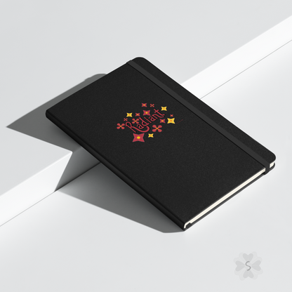 ’Radiant’ With Stars And Flowers - Black Hardcover Notebook Journals