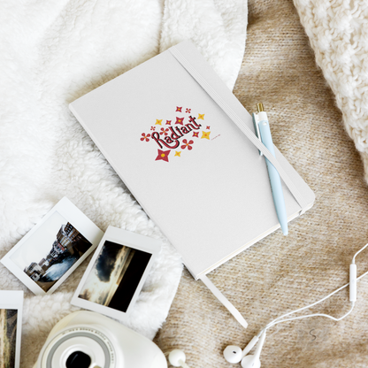 ’Radiant’ With Stars And Flowers - White Hardcover Notebook Journals