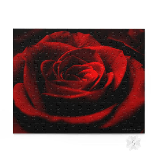 Romantic Red Rose Puzzle - 3 Piece Options 10’’ × 8’’ (120 Pcs)