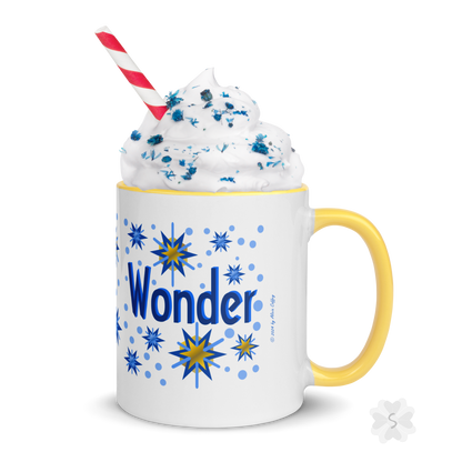 ’Wonder’ With Stars - Mug Yellow Inside 11 Oz