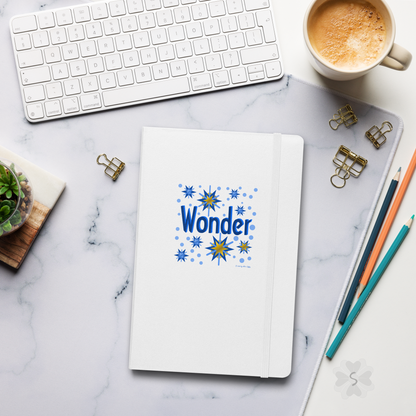 ’Wonder’ With Stars - White Hardcover Notebook Journals